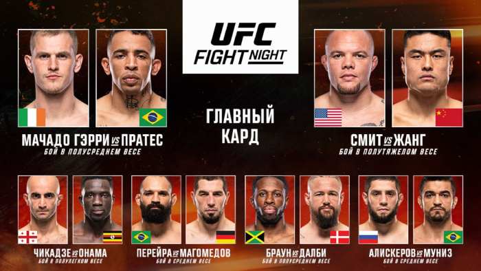 Результаты UFC on ESPN 66: Ян Мачадо Гарри - Карлос Пратес