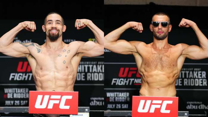 Результаты взвешивания UFC on ABC 9: Уиттакер - Риддер