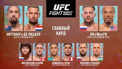 Результаты UFC on ABC 9: Роберт Уиттакер - Ренье де Риддер