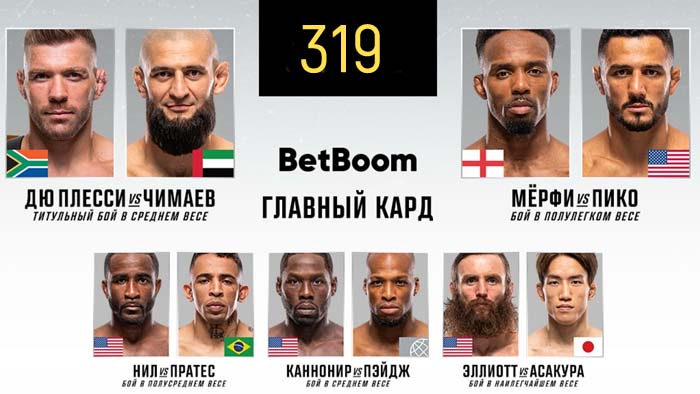 UFC 319 прямой эфир смотреть онлайн