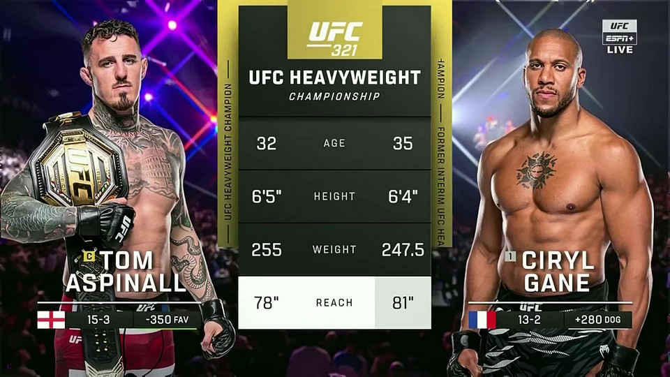 Видео боя: Том Аспиналл - Сирил Ган Видео боя: Том Аспиналл - Сирил Ган