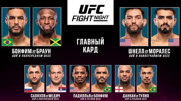 Результаты UFC Fight Night 264: Габриэль Бонфим - Рэнди Браун