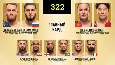 UFC 322 прямой эфир смотреть онлайн