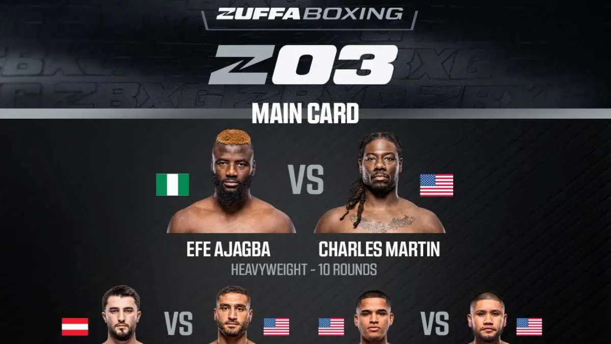 Результаты Zuffa Boxing 3: Эфе Аджагба - Чарльз Мартин