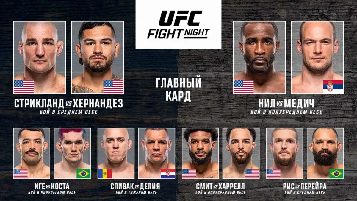 Результаты UFC Fight Night 267: Стрикленд - Эрнандес