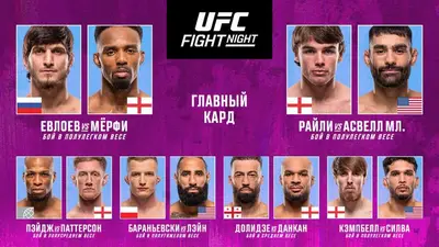 Результаты UFC Fight Night 270: Евлоев - Мерфи