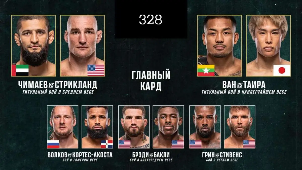 UFC 328 прямой эфир смотреть онлайн