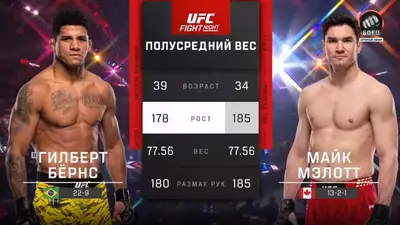 Видео боя: Гилберт Бернс - Майк Малотт (19.04.2026)