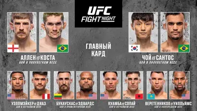 Результаты UFC Fight Night 276: Арнольд Аллен - Мелкизаэль Коста