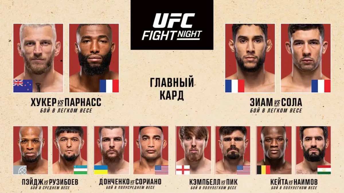 Результаты UFC Fight Night 287: Парнасс - Хукер