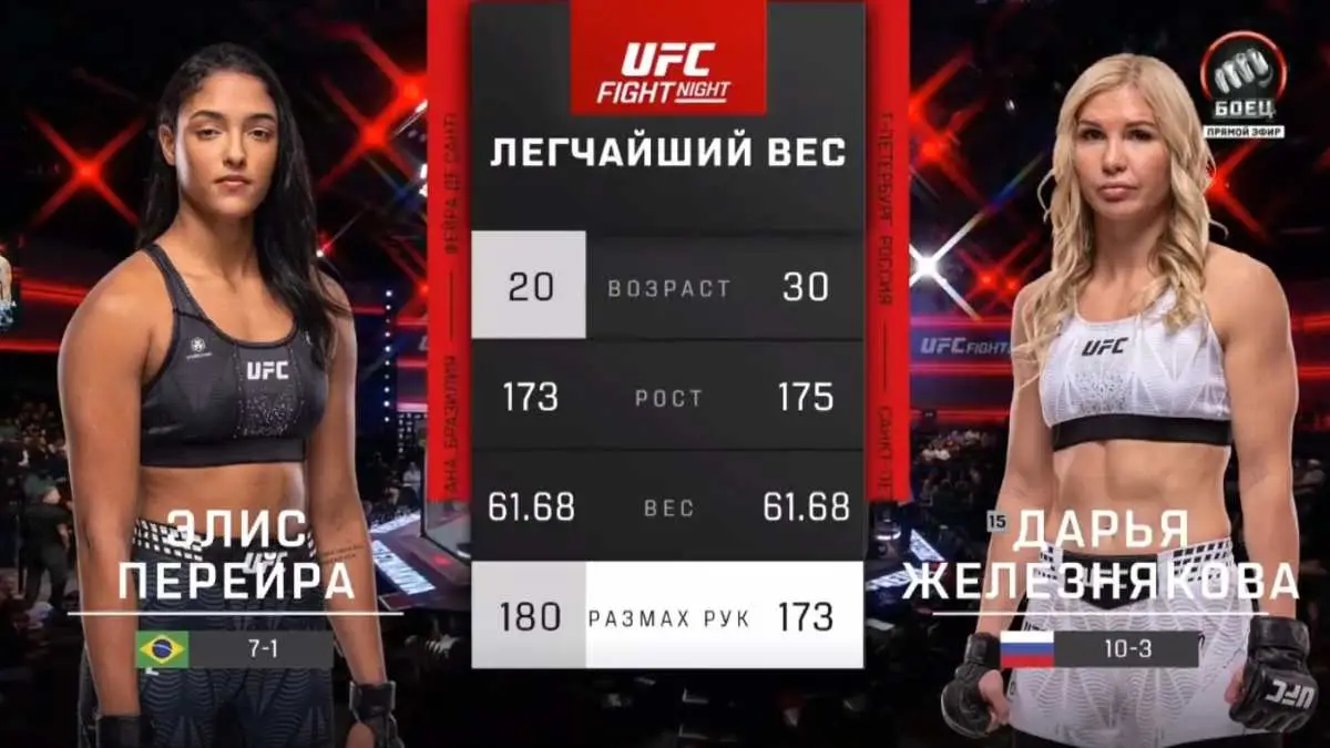 Видео боя: Дарья Железнякова - Элис Перейра (11.10.2026)