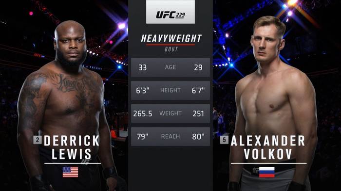 Видео боя: Деррик Льюис - Александр Волков (UFC 229)