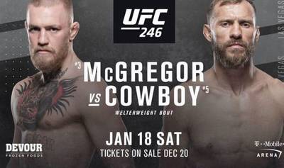 Где смотреть UFC 246: Конор Макгрегор - Дональд Серроне