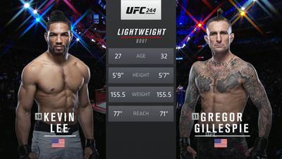 Видео боя: Кевин Ли - Грегор Гиллеспи (UFC 244)