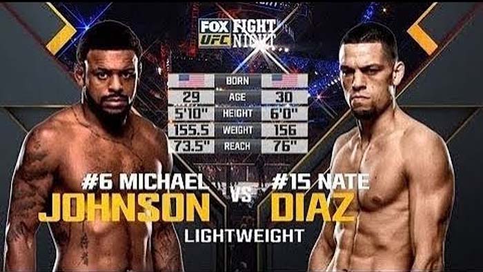 Видео боя: Нейт Диаз - Майкл Джонсон (UFC on Fox 17)
