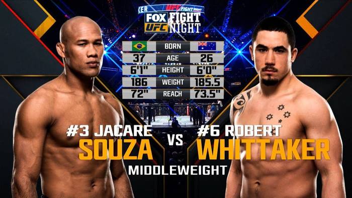 Видео боя: Роберт Уиттакер - Жакаре Соуза (UFC on Fox 24)