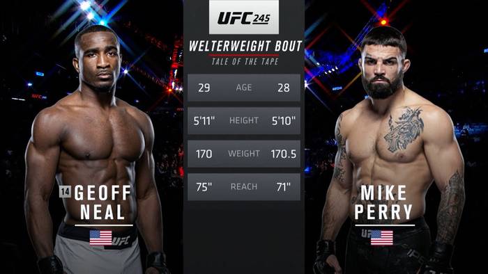 Видео боя: Джеф Нил - Майк Перри (UFC 245)