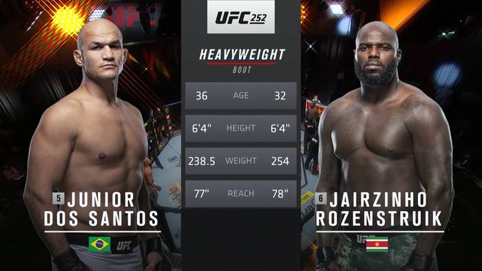 Видео боя: Джуниор дос Сантос - Жаирзиньо Розенстрайк (UFC 252)