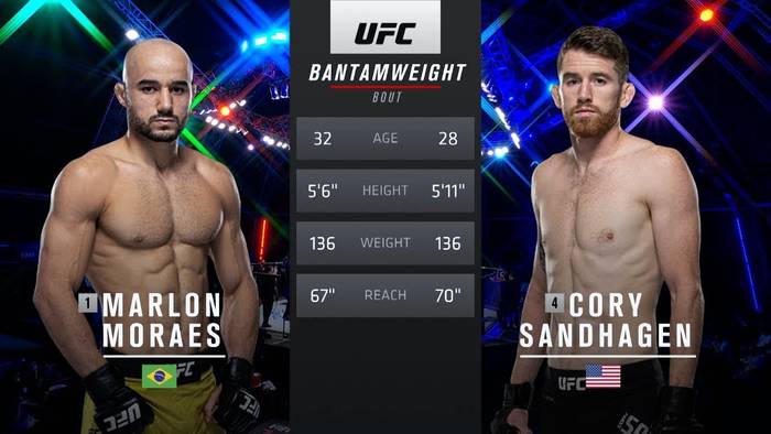 Видео боя: Кори Сэндхаген - Марлон Мораес (UFC Fight Night 179)
