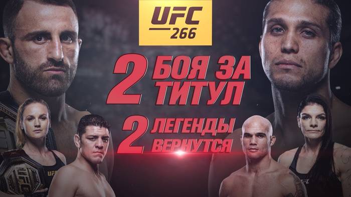 Где смотреть UFC 266: Алекс Волкановски - Брайан Ортега, Ник Диаз - Робби Лоулер