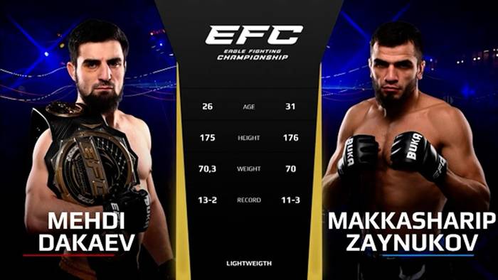 Видео всех боёв EFC 43: Мехди Дакаев - Маккашарип Зайнуков