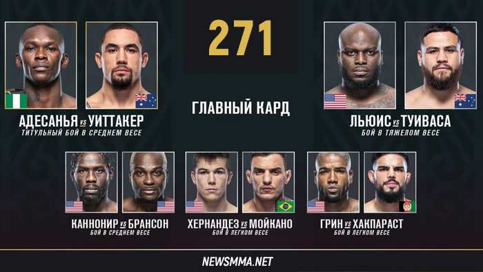 UFC 271 прямой эфир смотреть онлайн