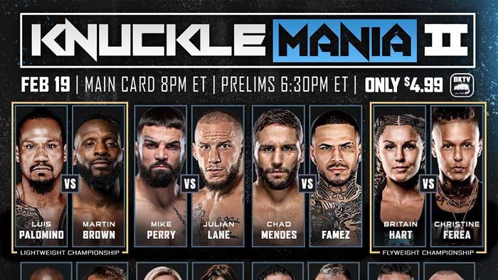 BKFC Knucklemania 2: Перри - Лейн прямая трансляция онлайн