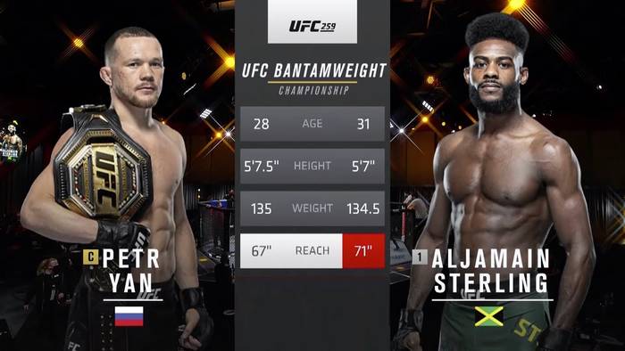 Видео боя: Петр Ян - Алджамэйн Стерлинг (UFC 259) Видео боя: Петр Ян - Алджамэйн Стерлинг (UFC 259)
