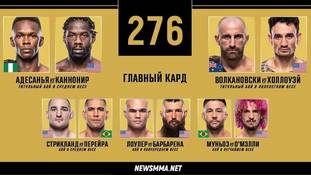 UFC 276 прямой эфир смотреть онлайн