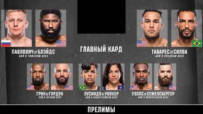 UFC Fight Night 222 Павлович - Блэйдс прямая трансляция онлайн