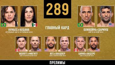 UFC 289 прямой эфир смотреть онлайн