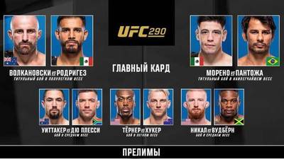 UFC 290 прямой эфир смотреть онлайн