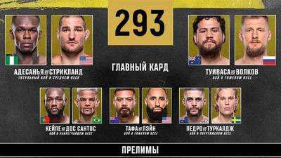 UFC 293 прямой эфир смотреть онлайн