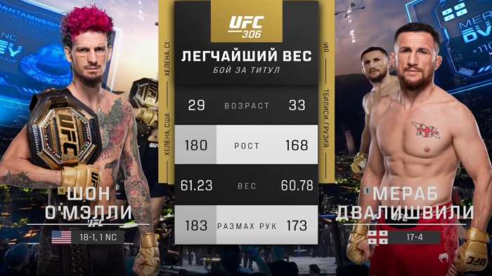 Видео боя: Мераб Двалишвили - Шон О Мэлли (UFC 306)