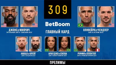 UFC 309 смотреть онлайн